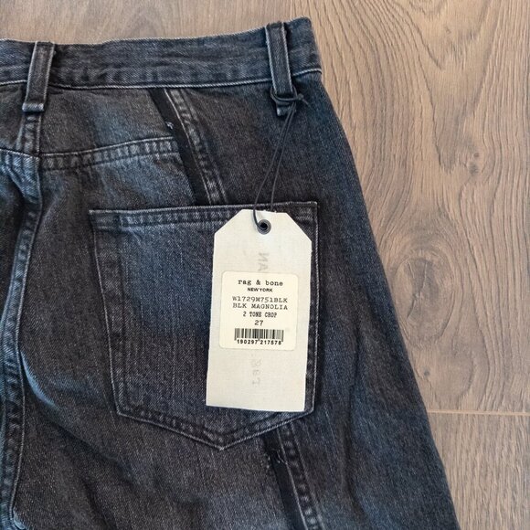 NEW Rag & Bone Two Tone Distressed Straight Leg Jean Limited Collection $495 - Picture 7 of 12